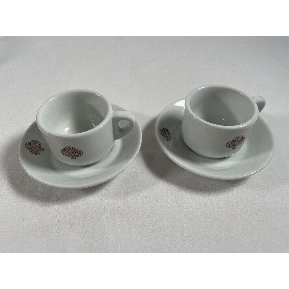 Set of 2 RARE Vintage Richard Ginori Italy Coffee Espresso Cup Saucer 2 oz READ